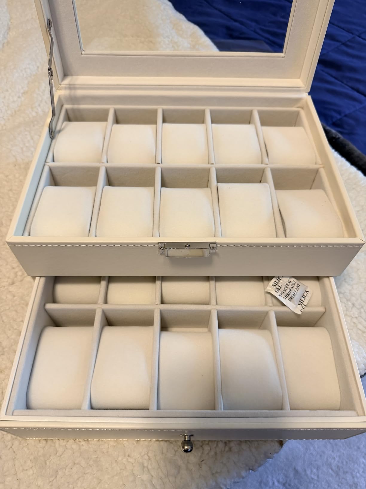 BEWISHOME Watch Case, 20-Slot Watch Box Organizer with Large Glass Lid customer photo 1