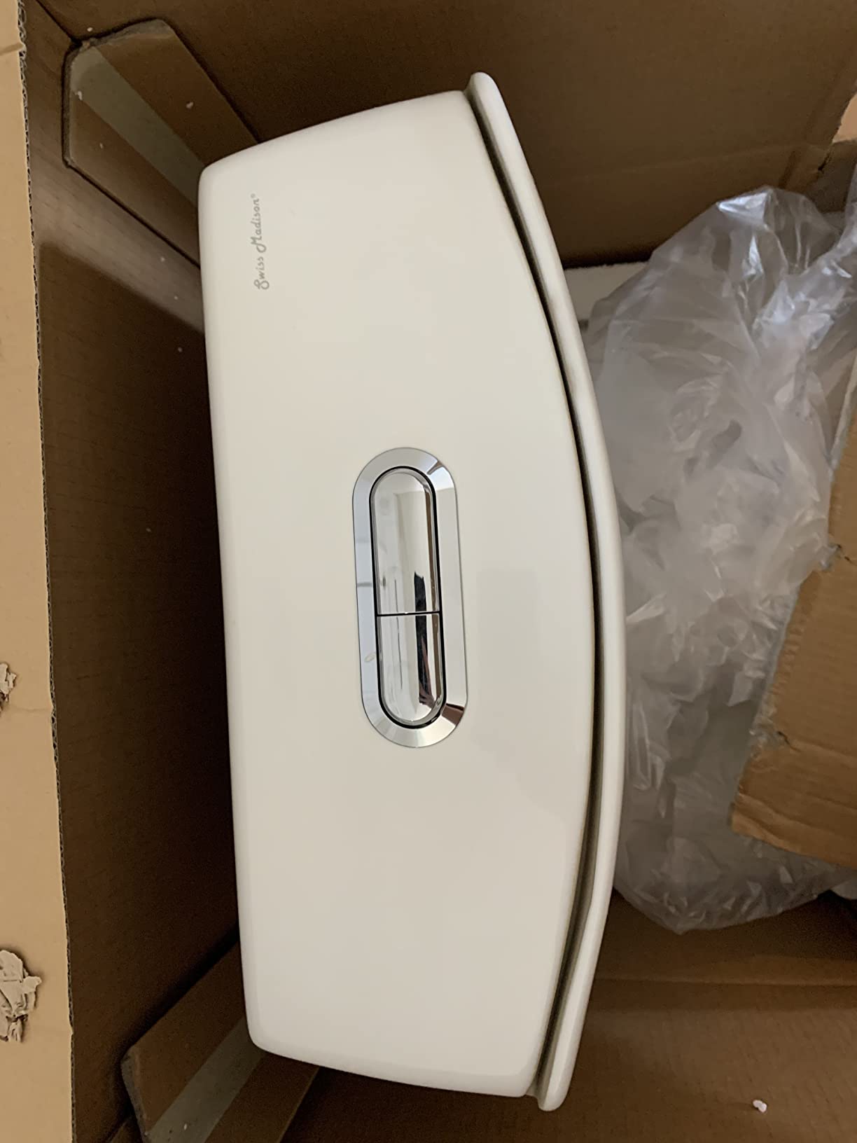 St. Tropez Comfort Height One-Piece Elongated Toilet, Vortex Dual-Flush 1.1/1.6 GPF, White Hardware customer photo 2
