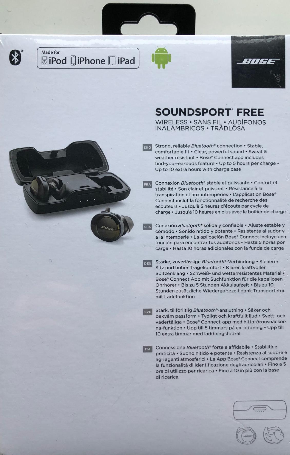 Bose SoundSport Free, True Wireless Earbuds, (Sweatproof Bluetooth Headphones for Workouts and Sports), Black customer photo 1