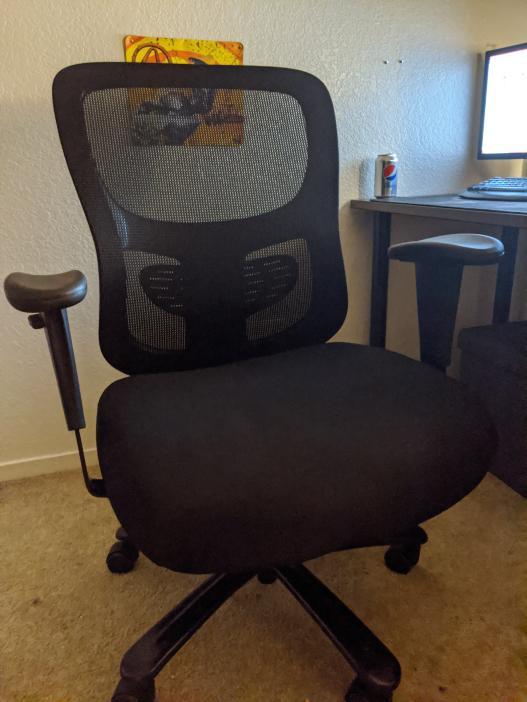 HON Sadie Big and Tall Ergonomic Office Chair, Heavy Duty Desk Chair, Black | Big and tall ergonomic office desk chair for desk work, lumbar support, adjustable arms, mesh comfort, 350 lb capacity customer photo 1