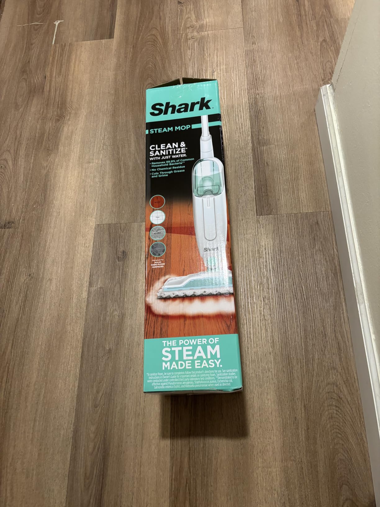 Shark Steam Mop for Sealed Hard Floors with 2 Dirt Grip Pads, White, S1000 customer photo 1
