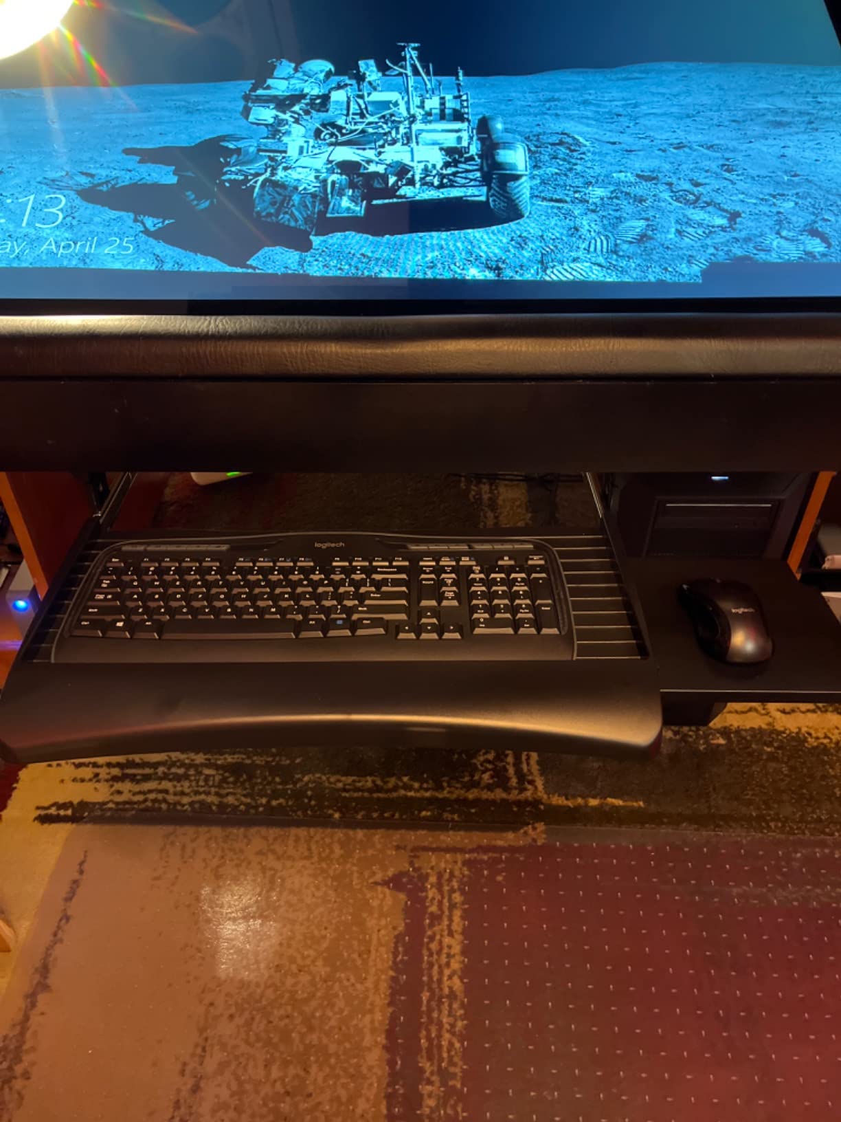 Mount-It! Keyboard Tray Under Desk with Adjustable Mouse Platform – Easy-Glide Sliding Drawer Under Desk Slide Out – Ergonomic Under Key Board Shelf for Office, Gaming, and Workstations customer photo 2