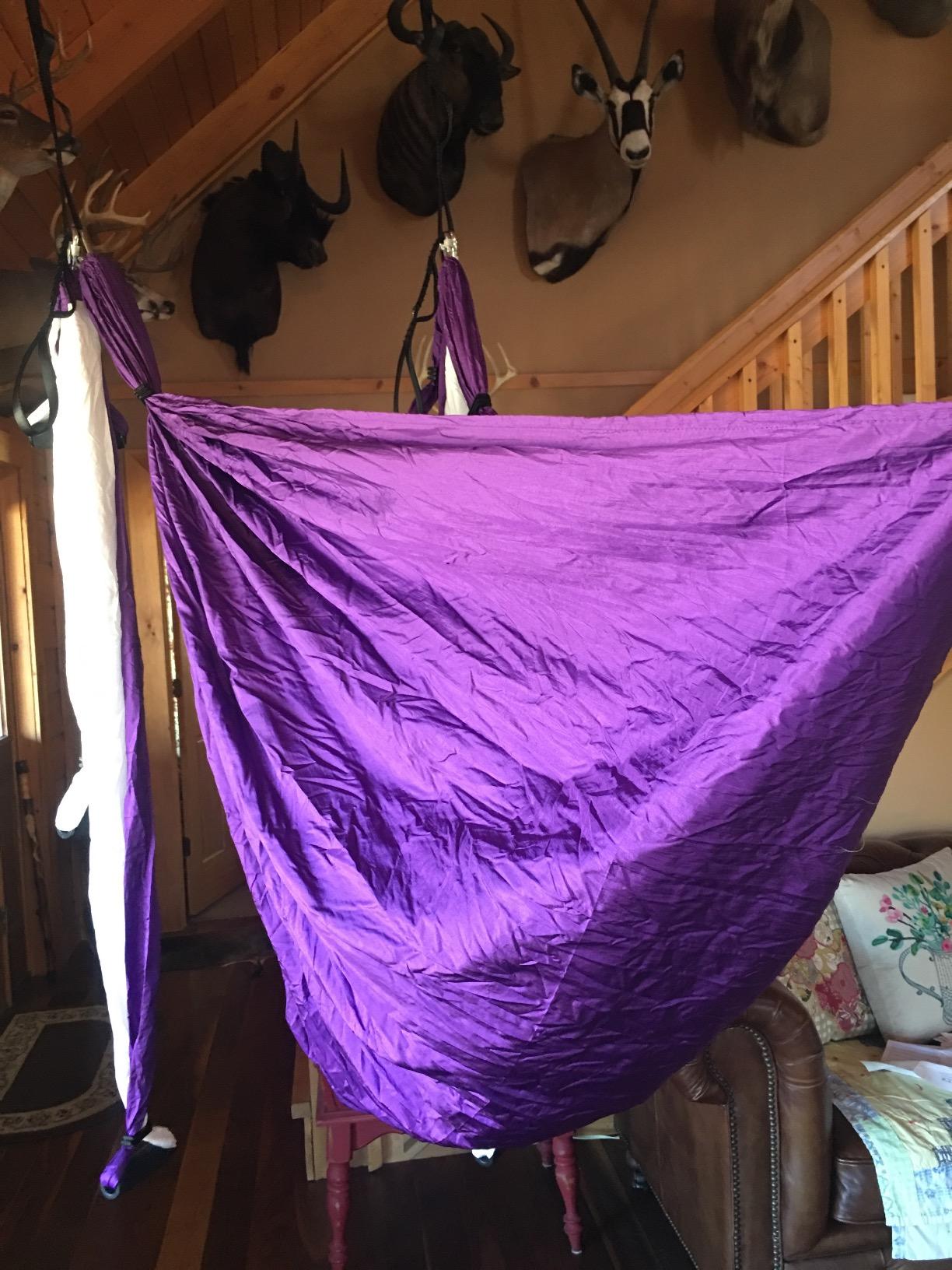ZELUS Aerial Yoga Swing Sling Strong Yoga Hammock Kit Set Trapeze Inversion Equipment Include 2 Extensions Straps and Ceiling Mounting Kit customer photo 1
