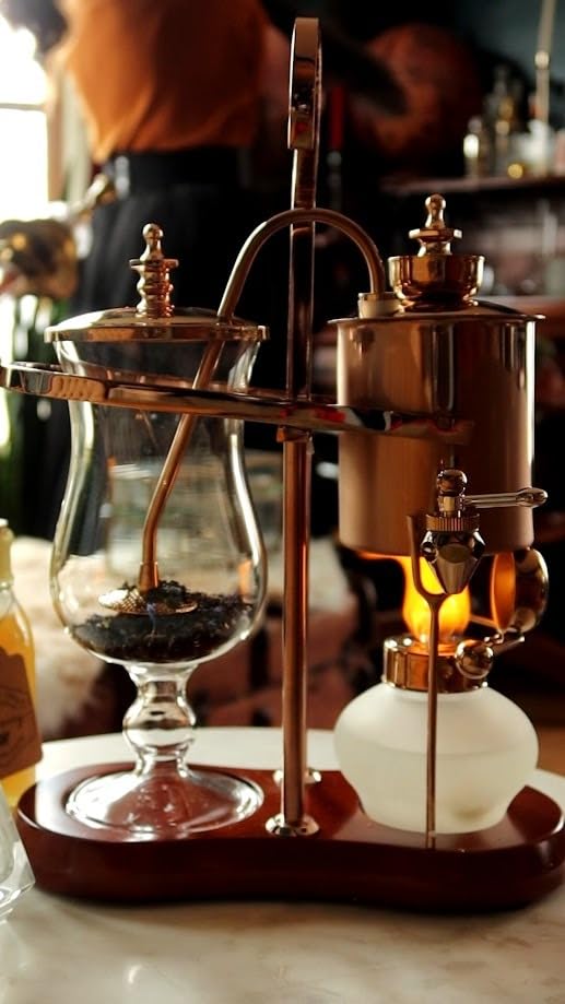 Nispira Belgium Royal Family Balance Syphon Unique Gravity Vintage Coffee Maker Vacuum Brewing System Copper 500 ml customer photo 1