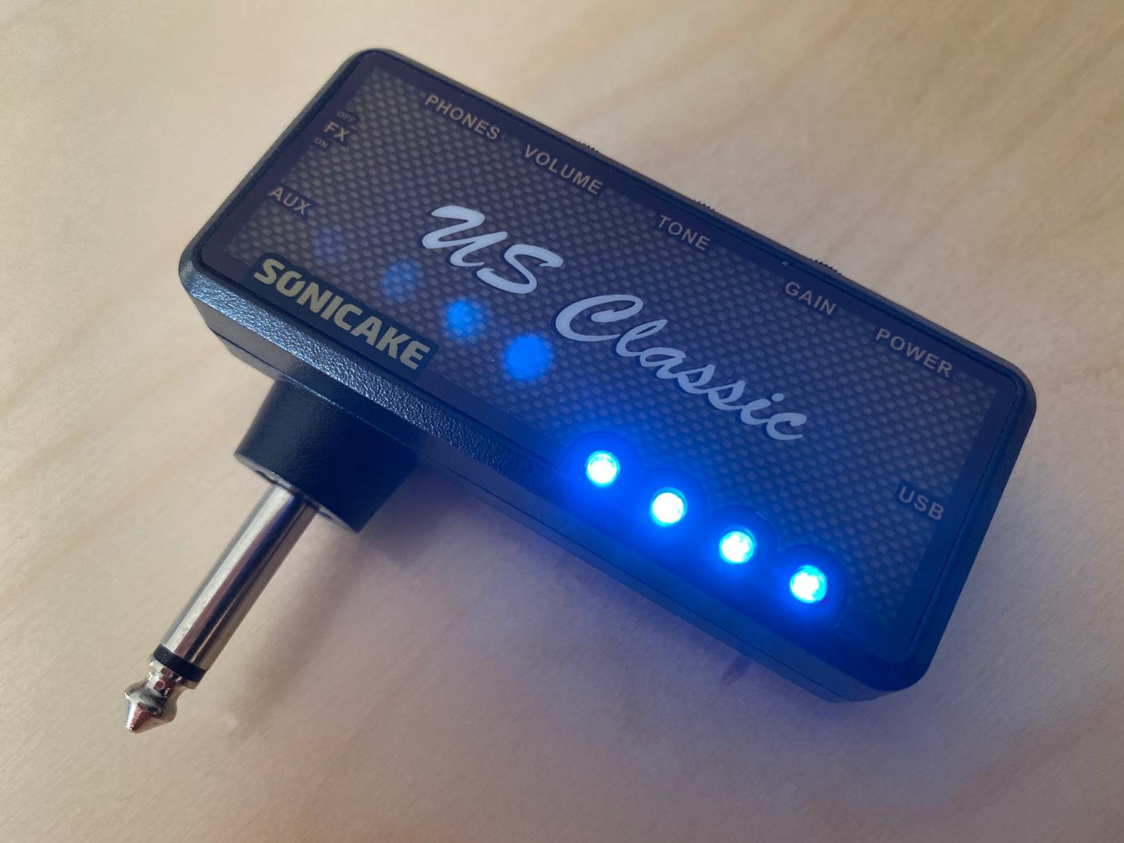 SONICAKE Mini Guitar Headphone Amp with Overdrive Reverb - US Classic | USB Rechargeable, AUX Jack, portable plug-in pocket guitar headphone amplifier for home silent practice travel customer photo 2