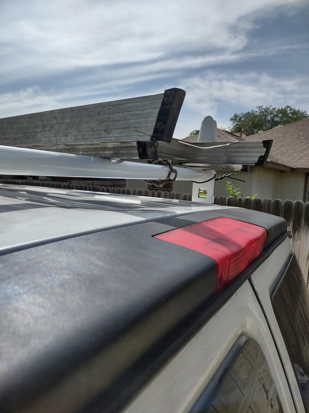 Van Roof Ladder Rack Carrier 2 Cross Bars for Chevy Dodge Ford GMC Express 47''-77'' 500lbs customer photo 2