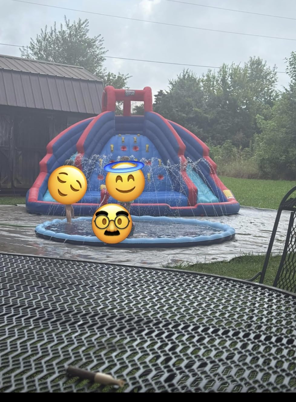 SUNNY & FUN Ultra Climber Inflatable Water Slide Park with Two Slides | Heavy-Duty Oxford Blow-Up Water Park for Kids Backyard | Climbing Wall, Splash Pool, Air Blower & Bag | Easy Setup & Drainage customer photo 1