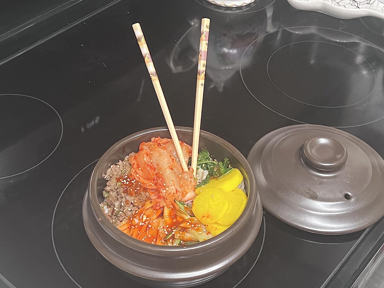 Crazy Korean Cooking Dolsot Korean Stone Bowl with Lid (No Trivet) (Size 4) customer photo 2