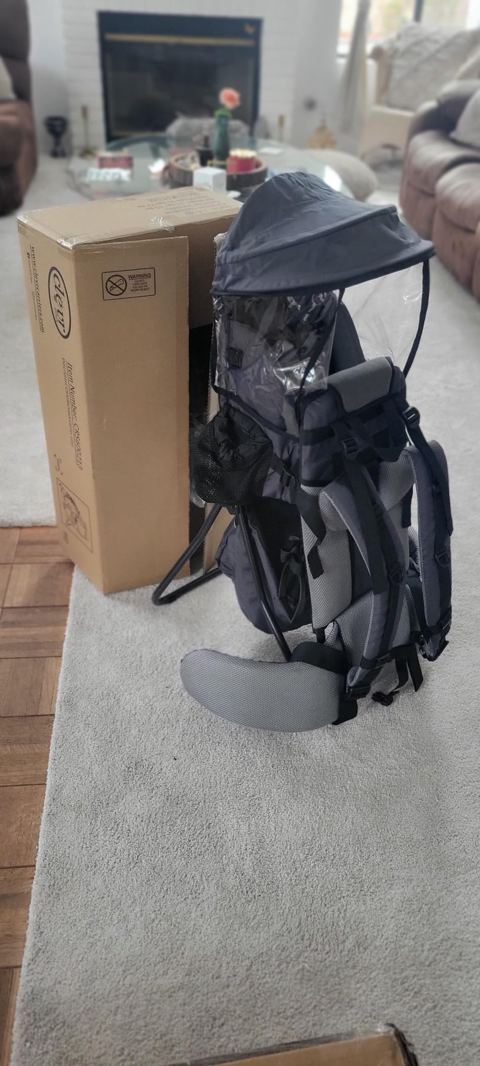 ClevrPlus Cross Country Baby Backpack Carrier, Grey, Toddler Hiking Backpack with Comfortable Seat, Adjustable Straps & Belt, Foldable Frame Lightweight Large Capacity Child Carrier for Outdoor customer photo 1