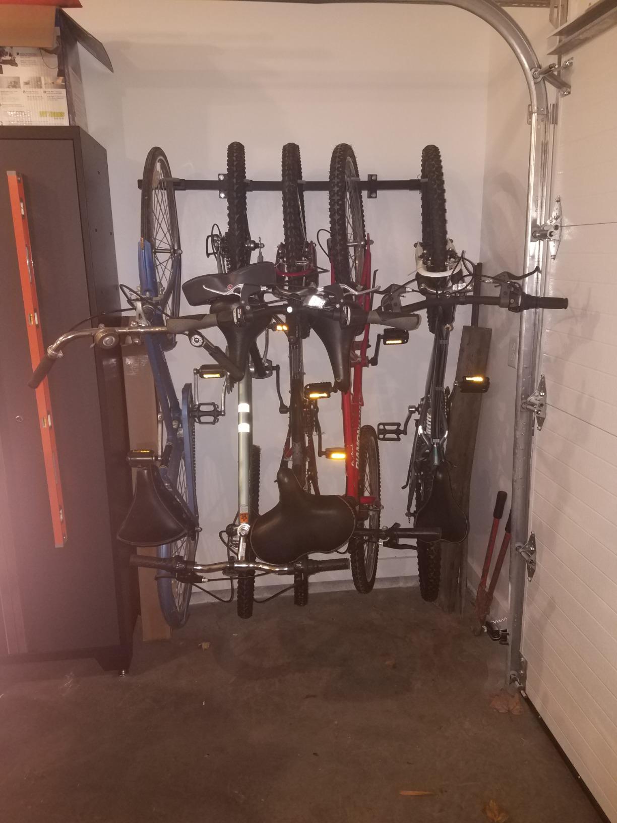 StoreYourBoard Bike Storage Rack – Heavy Duty Garage Bike Rack for 5 Bicycles, Space-Saving Vertical Bike Rack, Adjustable Wall Bike Mount for Garage Organizer, Bicycle Hanger, Holds 300 lbs customer photo 1
