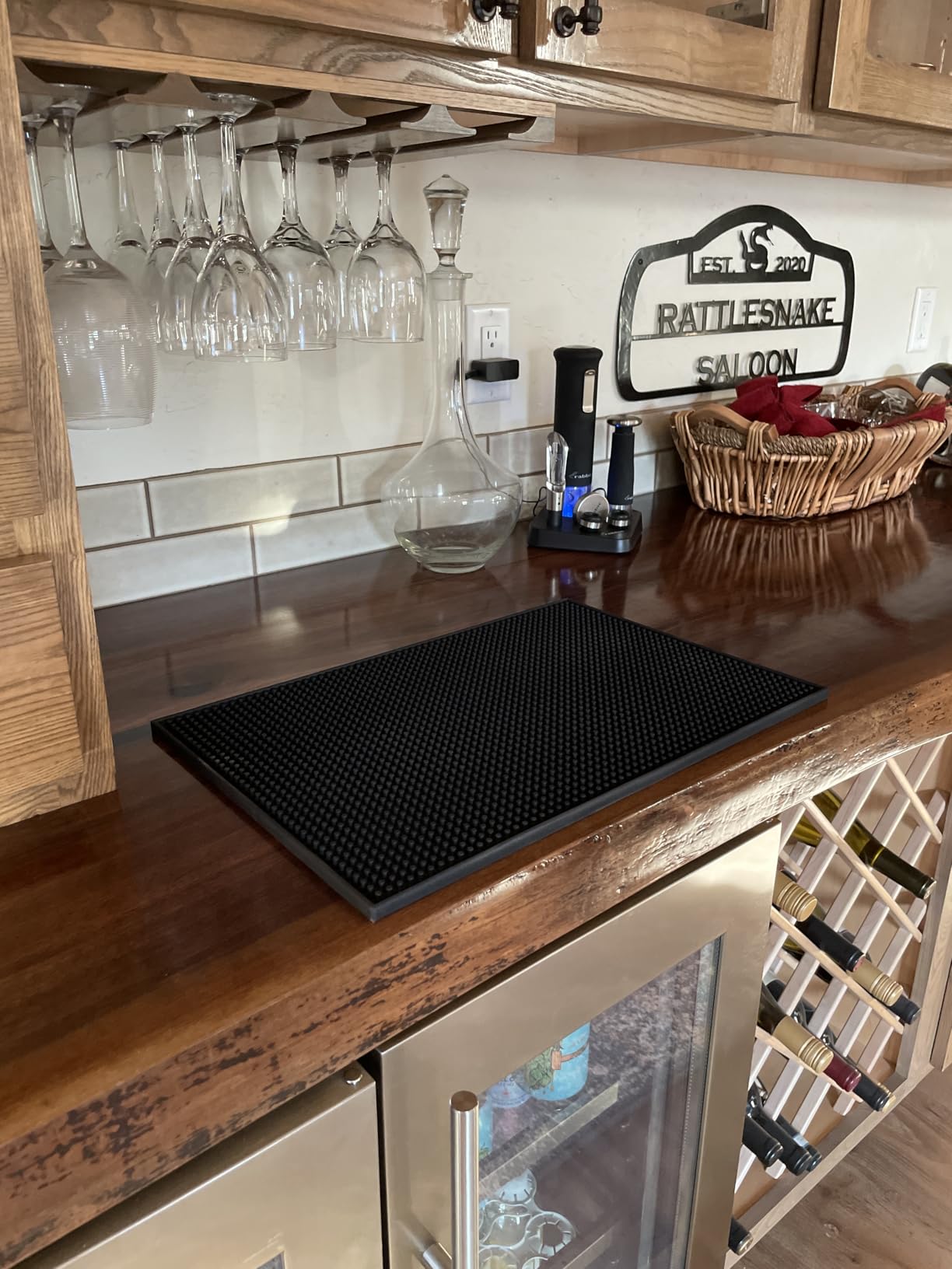 BARsics PVC Bar Service Mat for Cocktail Bartender 18x12 inches (Black 2-Pack) customer photo 1