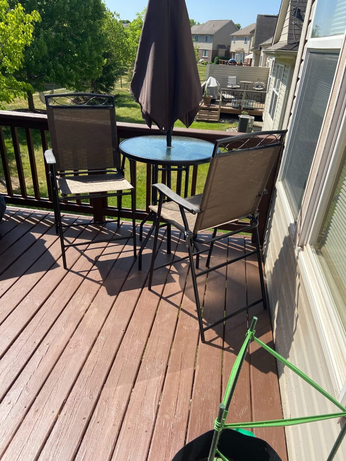 Outsunny 4 Piece Outdoor Bar Set with Umbrella, Patio Dining Set Brown customer photo 1