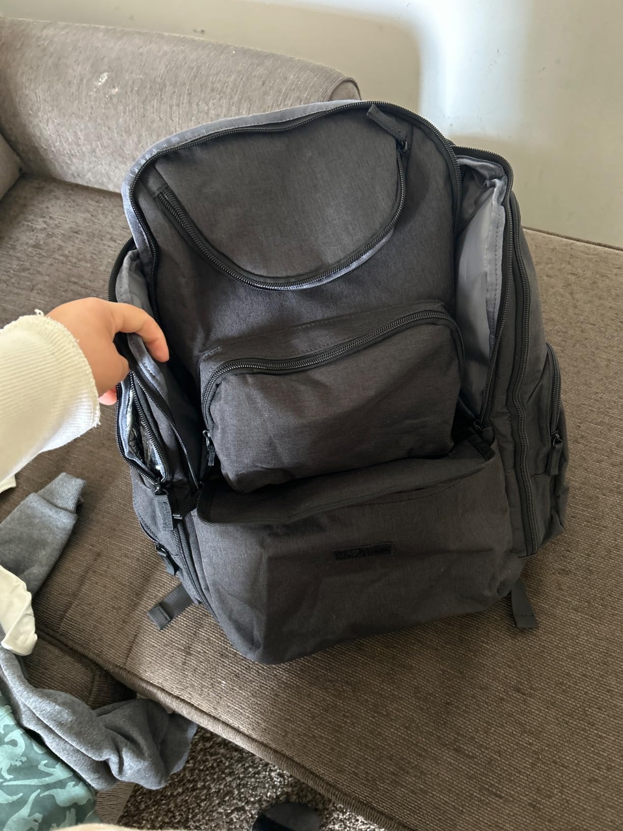 Mancro Diaper Bag Backpack, Dad Diaper Bag with 2 Side Insulated Pockets | Multifunctional Water Resistant Diaper Backpack for Men Women with Stroller Straps, Travel Baby Bag Backpack, Black customer photo 2