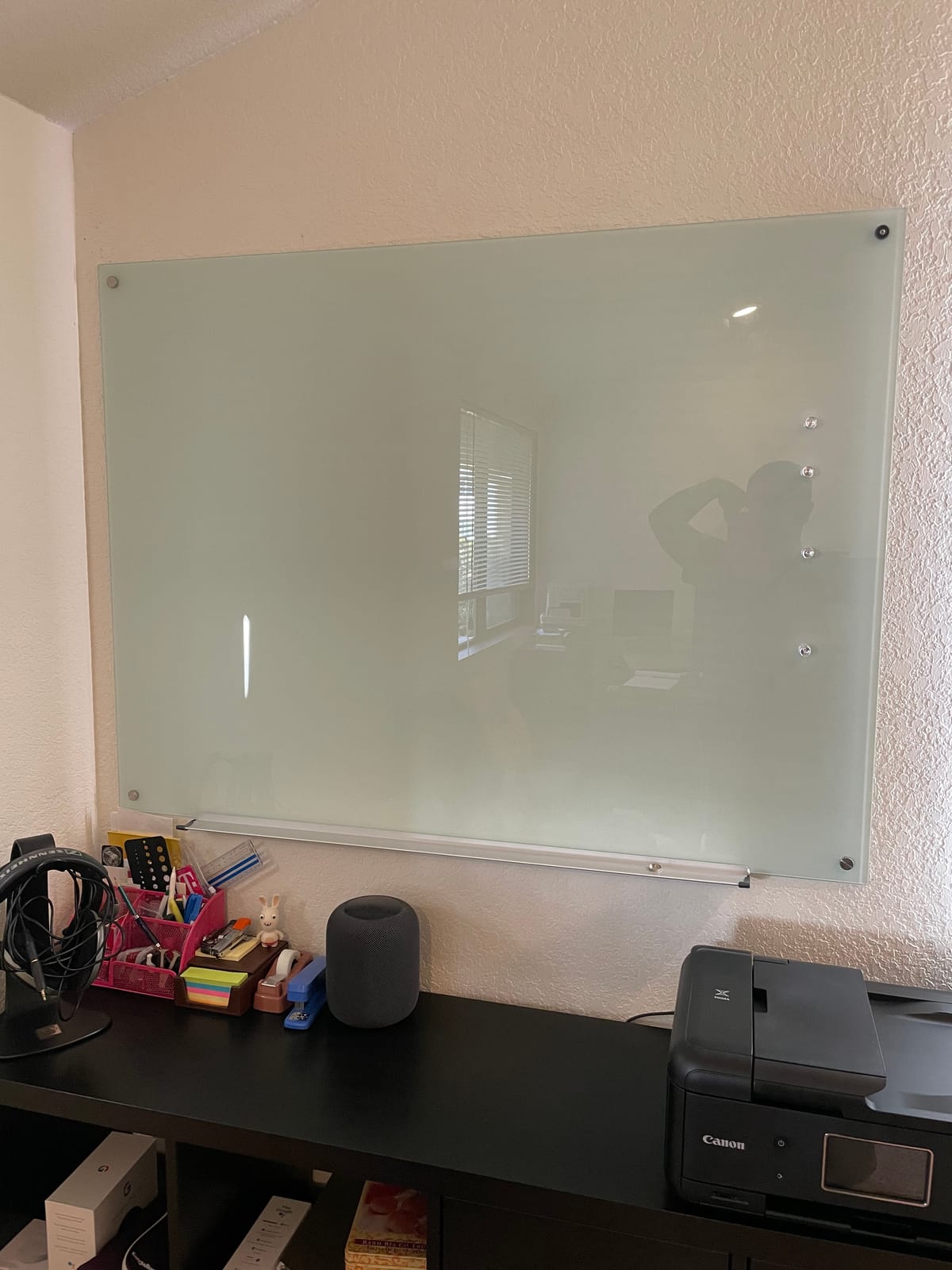 Amazon Basics Glass Dry-Erase Board, Magnetic Frameless Whiteboard, Easy to Install, 72
