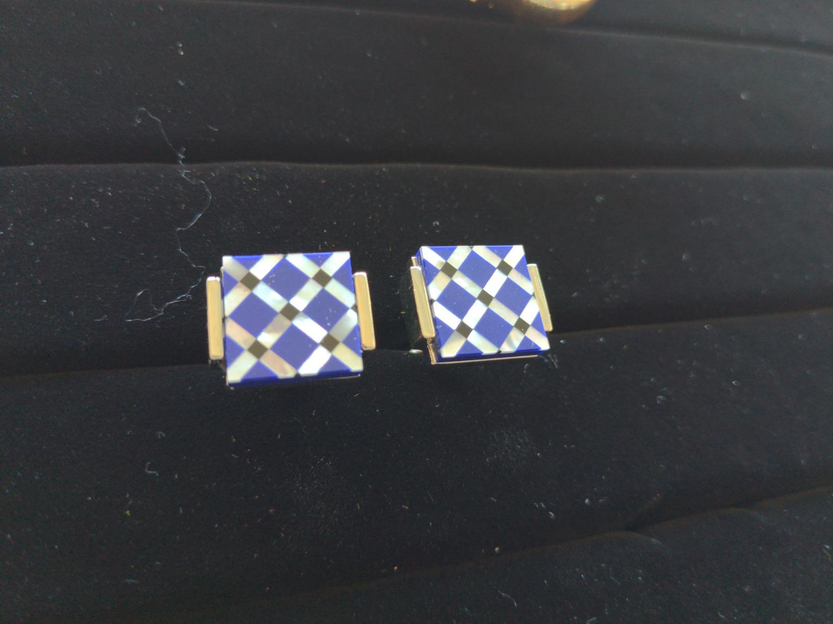 Mens Square Mother of Pearl Cufflinks For Wedding Business Shirts customer photo 1