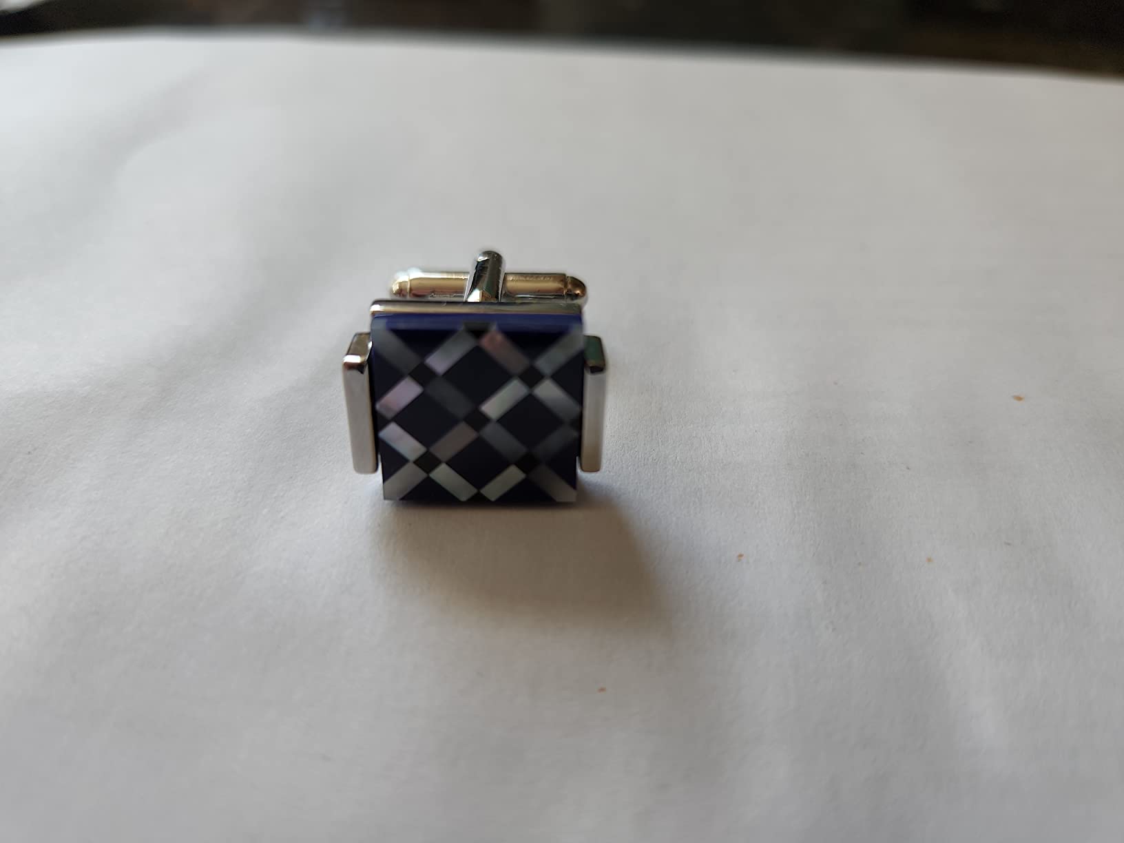 Mens Square Mother of Pearl Cufflinks For Wedding Business Shirts customer photo 2