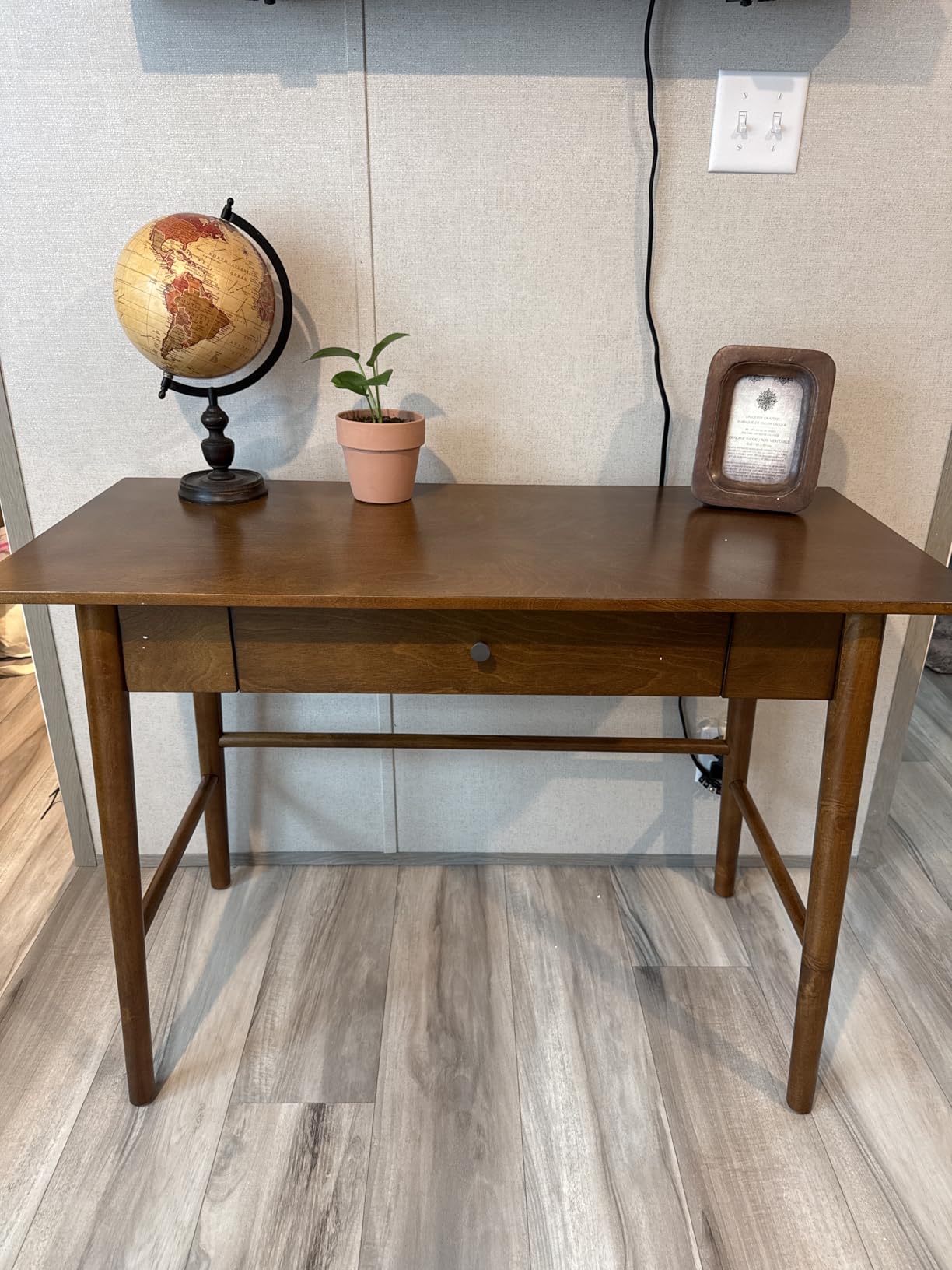 Melissa Mid Century Walnut Desk by Linon customer photo 2