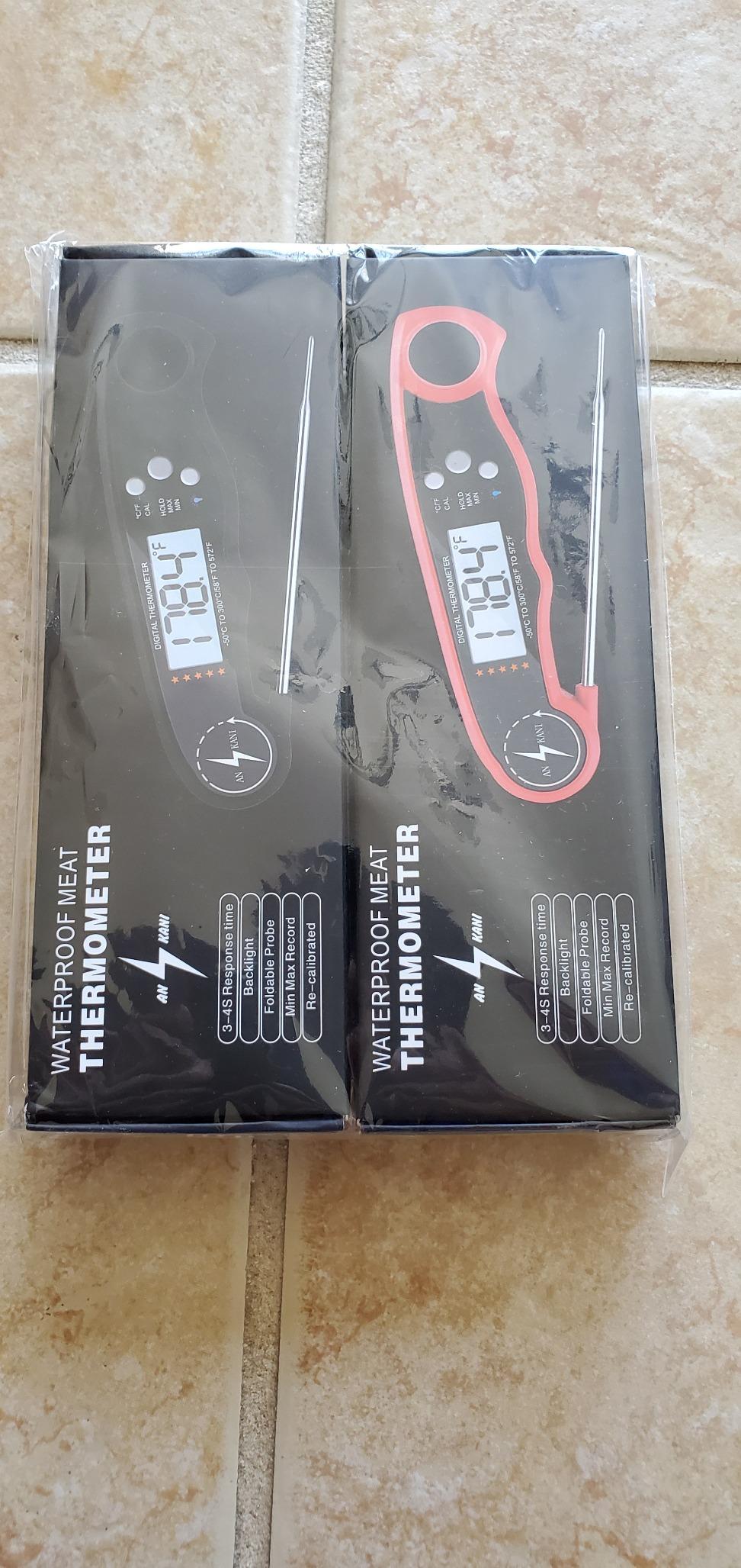 Instant Read Digital Meat Thermometer (2 Pack) Waterproof Kitchen Cooking Food Thermometer with Probe Backlight & Calibration,Best Quick Grill Meat Probe for Grilling BBQ Smoker Chefs customer photo 1
