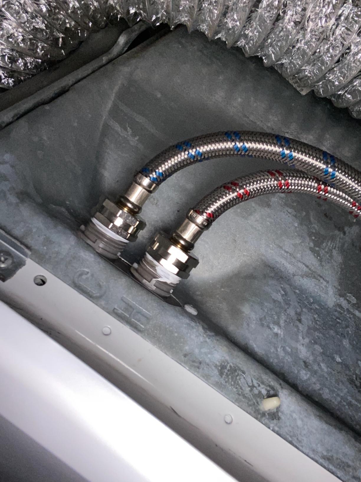 Washing Machine Hoses (4FT) - OCT Connect for Easy & Secure Tightening - Universal Fit to All Wash Machines - (2 Pack) Braided Stainless Steel - Burst Proof Washer Water Supply Line customer photo 2