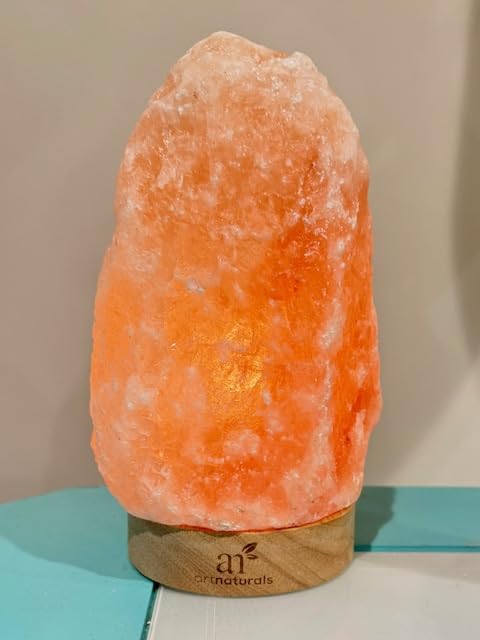 Artnaturals Himalayan Salt Lamp with Wooden Base | Authentic Himalayan Pink Salt, Natural Wooden Base, Adjustable Dimmer Switch, Warm Ambient Glow for Bedroom & Home Decor customer photo 1