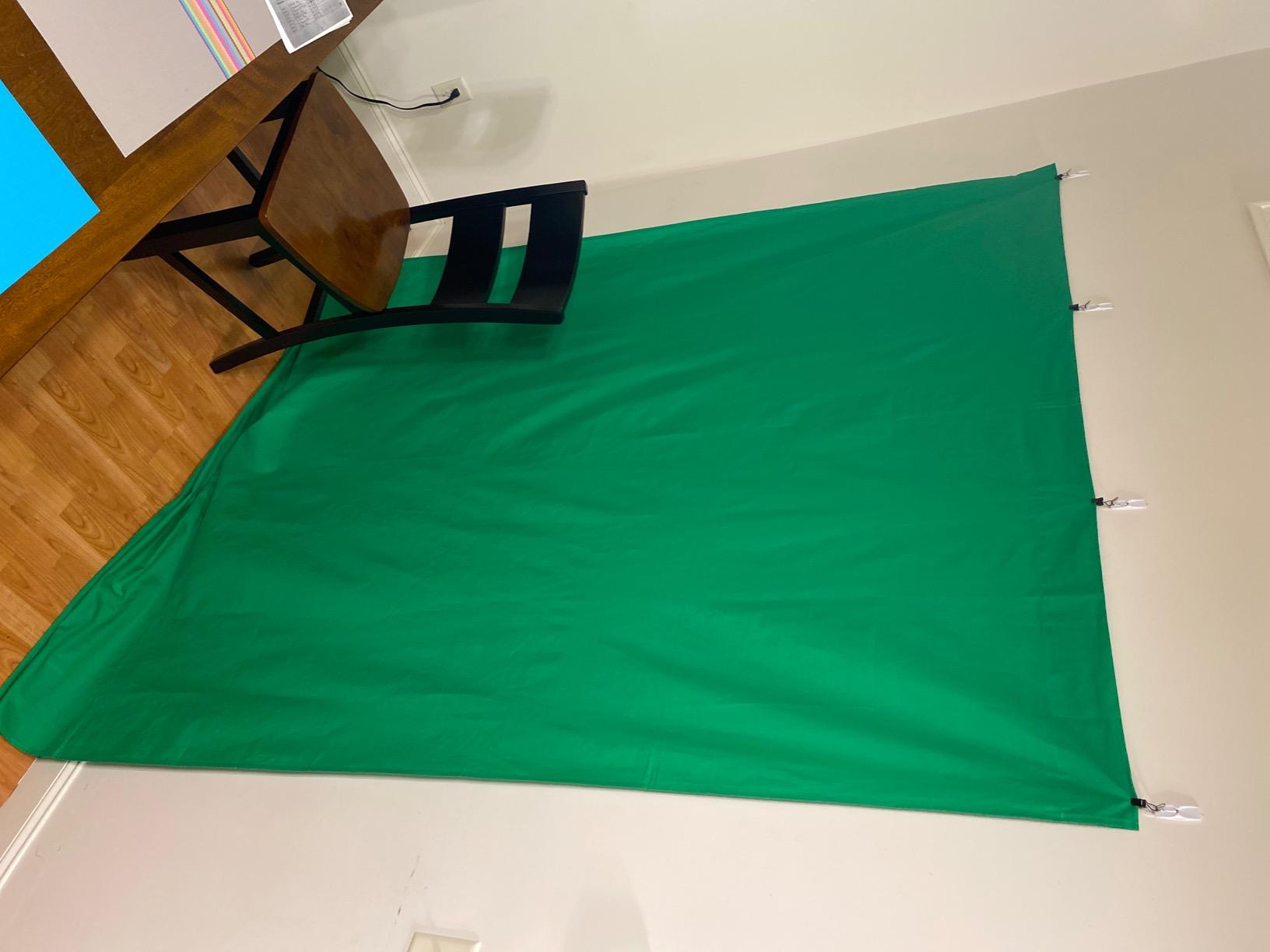 EMART 6x9Ft Green Screen Backdrop,Photography Greenscreen Background | Polyester Green Screen Fabric Cloth, Greenscreen Sheet with 4 Backdrop Clips, for YouTube Zoom Meeting Video Studio Streaming customer photo 2