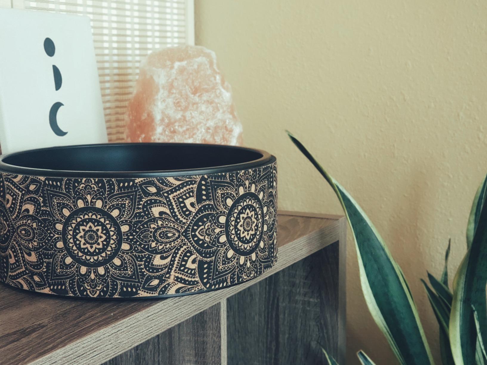 YOGA DESIGN LAB | THE YOGA WHEEL | Eco Printed, Extra Strength, Padded, Dharma Exercise Wheel | Designed in Bali | Enhance Your Postures and Stretch Deeper (Mandala Black,) customer photo 1