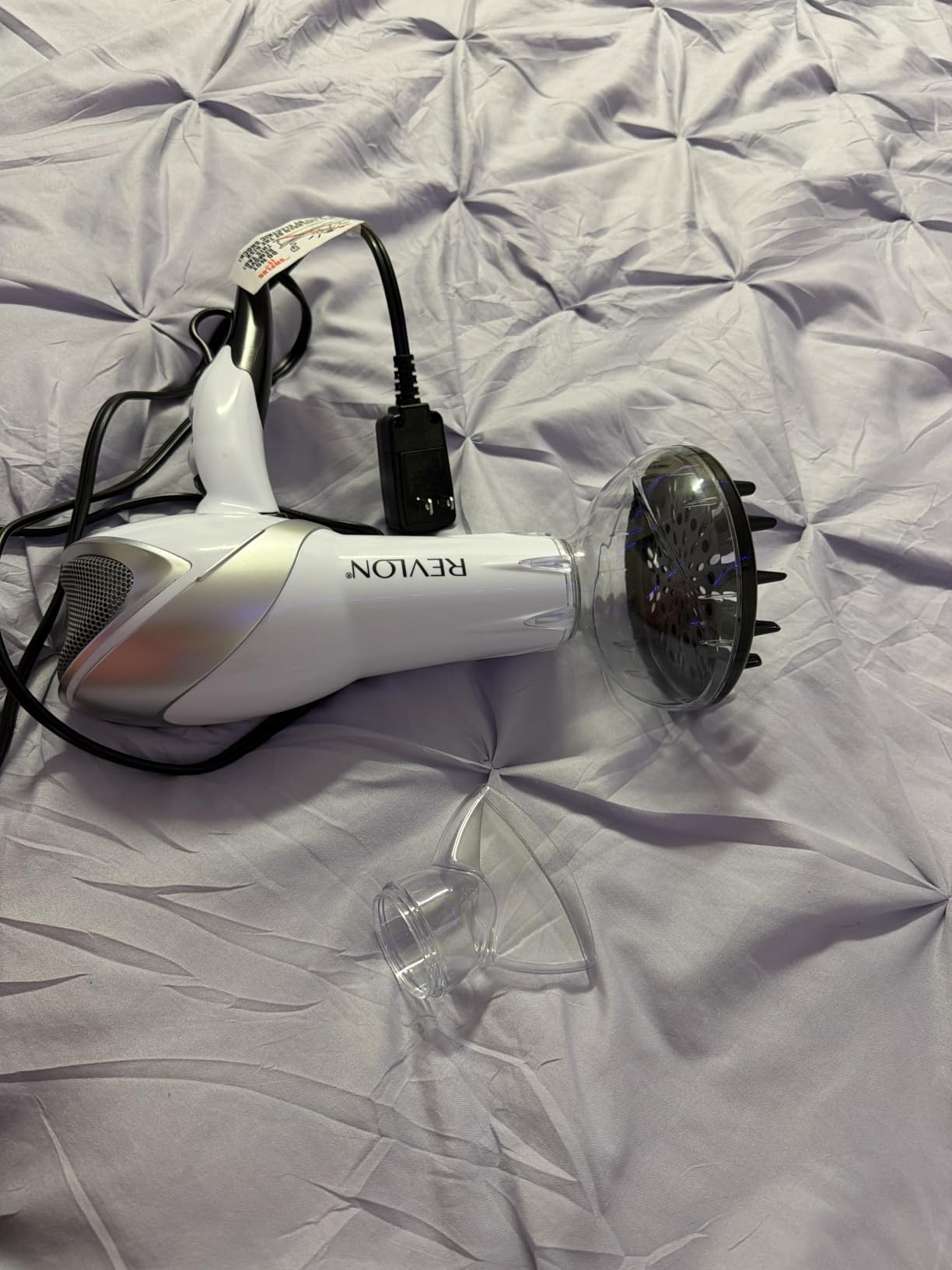 REVLON Infrared Ionic Hair Dryer with Diffuser & Concentrator, White | 2 Speed Settings, Tourmaline Technology for Frizz Control, 1875 Watt Power for Fast Drying, Suitable for All Hair Types customer photo 2