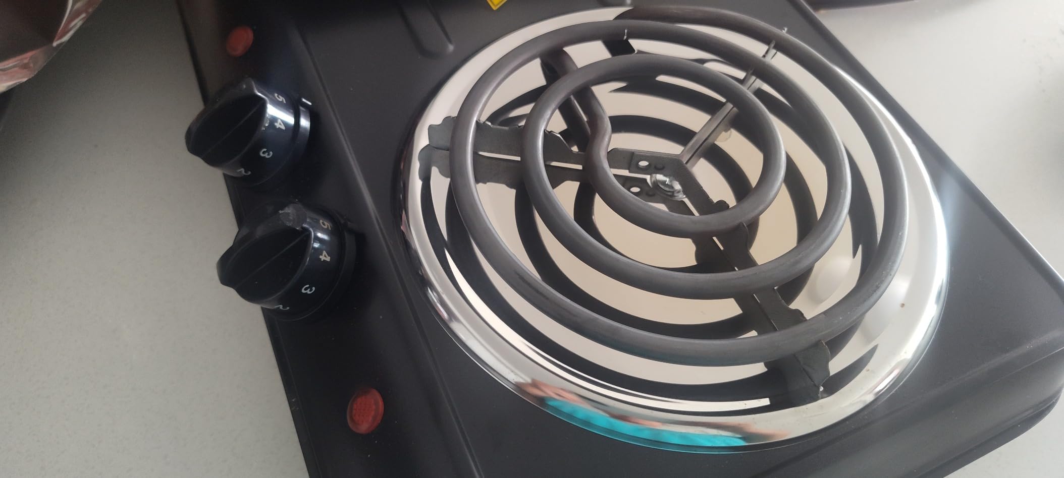 OVENTE Electric Double Burner, 1700W Coil Hot Plate, Black BGC102B customer photo 2