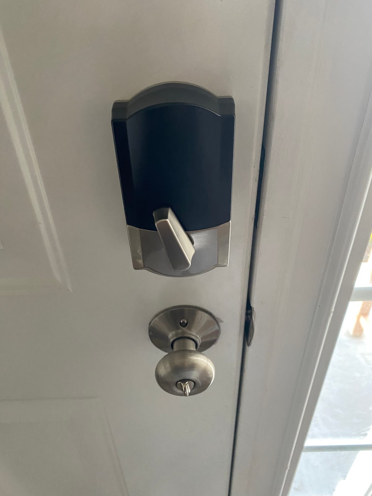 Schlage Encode Smart WiFi Deadbolt Lock with Camelot Trim, Satin Nickel customer photo 2