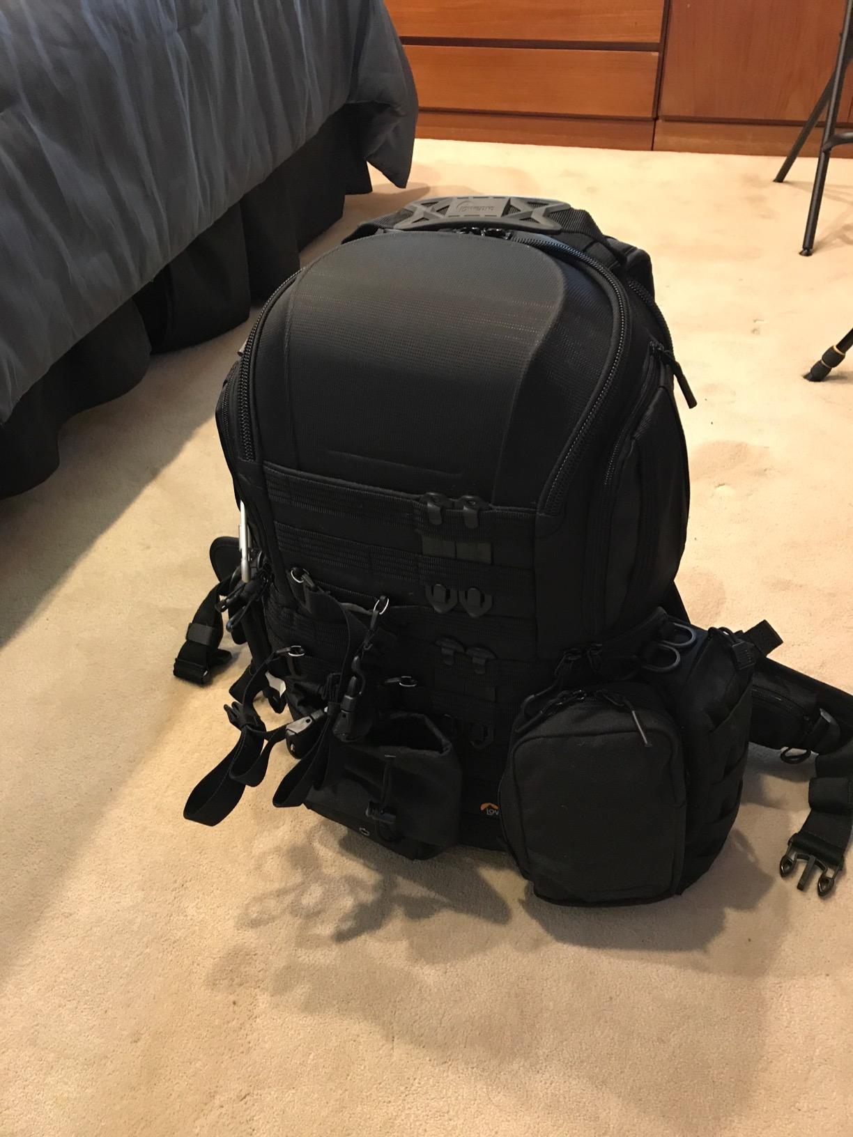 Lowepro ProTactic 450 AW II Black Pro Modular Backpack with All Weather Cover for Laptop Up to 15 Inch, Tablet, Canon/Sony Alpha/Nikon DSLR, Mirrorless CSC and DJI Mavic Drones LP37177-PWW, Black customer photo 2