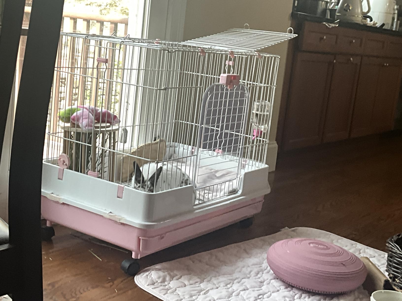 PawHut 4-Level Small Animal Cage Rabbit Hutch with Wheels for Bunny Black customer photo 1