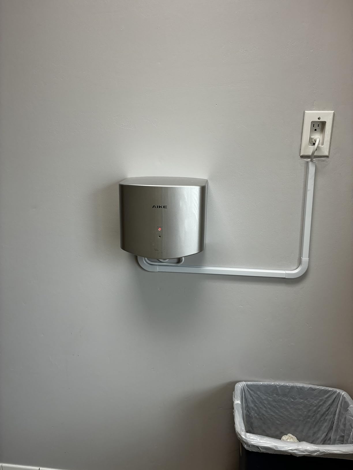 AIKE Air Wiper Compact Hand Dryer for Bathrooms, 110V Model AK2630S Silver customer photo 1