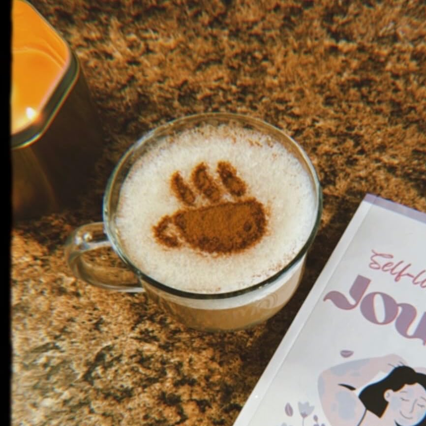 36 Coffee Decorating Stencils + 2 Stainless Steel Mesh Powder Shaker, Magnoloran Foam Latte Art Stencils Barista Templates for Decorating Oatmeal Cupcake Cake Cappuccino Mousse Hot Chocolate customer photo 1