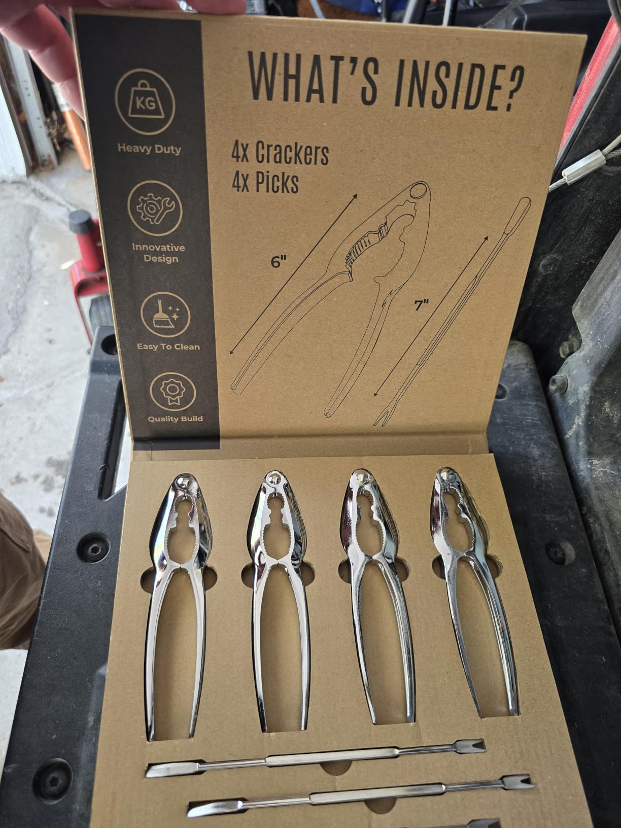 Crab Leg Crackers and Picks, Set of 4 Easy-to-Use Lobster Crackers & Stainless Steel Lobster Picks, Crab Crackers and Tools, Seafood Tool Kit by Smedley & York customer photo 2