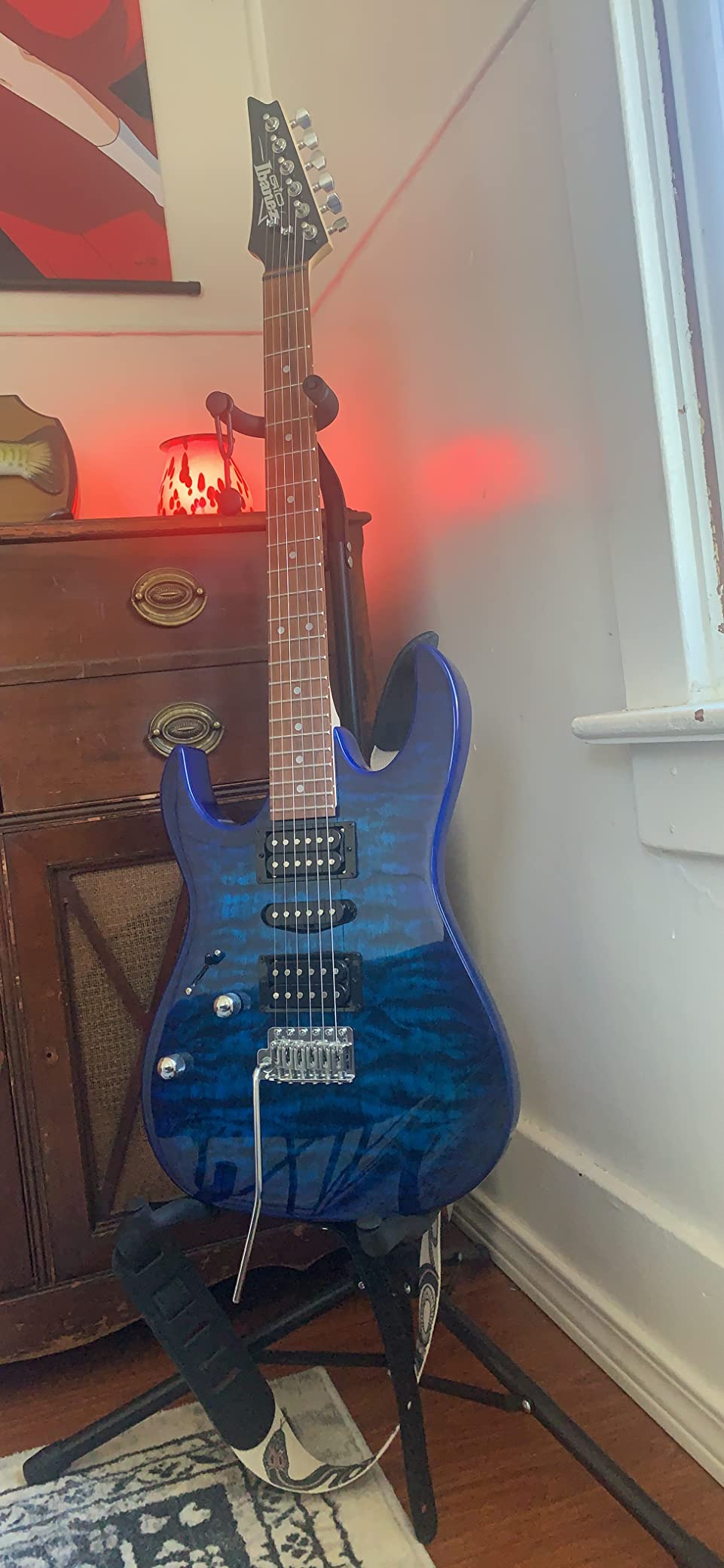 Ibanez Gio GRX70QAL Left-Handed - Transparent Blue Burst customer photo 2