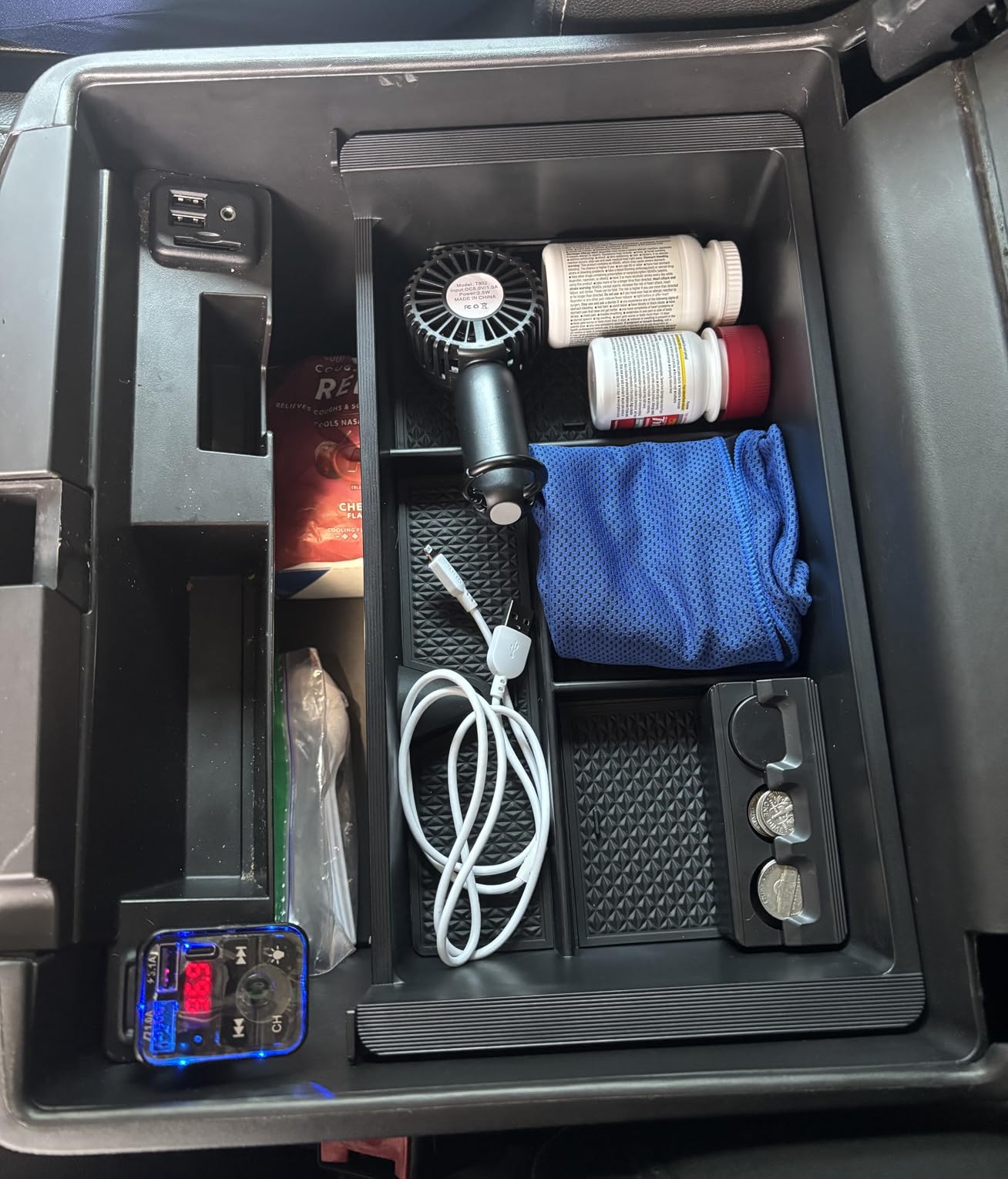 Center Console Organizer Tray Compatible with 2014-2018 GMC Sierra Accessories, (2015-2020) Yukon/Chevy Tahoe Silverado Suburban, Armrest Storage Box Replaces 22817343(Black) customer photo 1