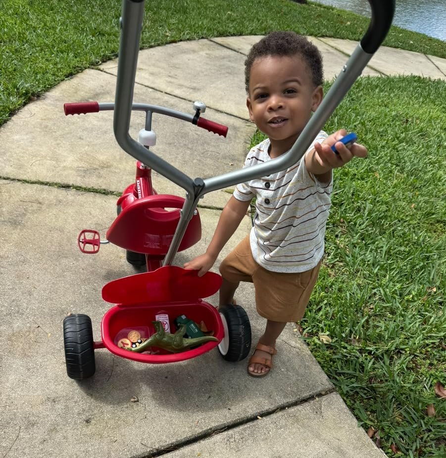 Radio Flyer Deluxe Steer & Stroll Trike, for Kids 2-5, Pink, Steel Frame customer photo 1