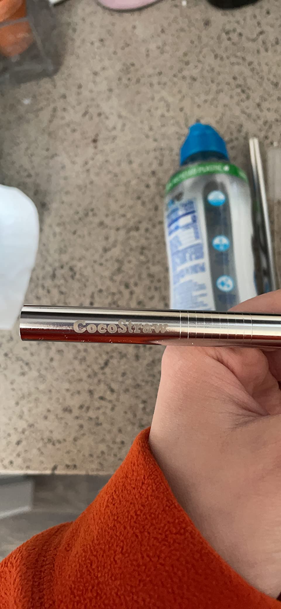 2 Point End BOBA Straw Stainless Steel Extra Wide 1/2
