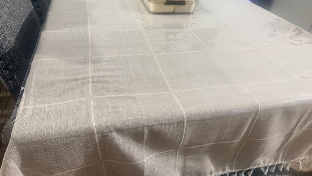 Deep Dream Tablecloths, Waterproof Table Cloth, Linens Wrinkle Free Anti-Fading, Rustic Table Cover Decoration for Kitchen Dinning Christmas (Rectangle/Oblong, 55''x70'',4-6 Seats, Light Coffee) customer photo 2