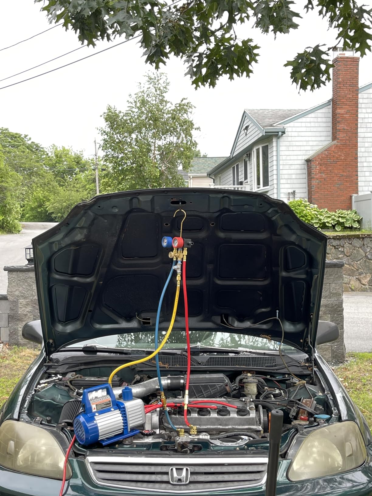 VIVOHOME 110V 1/4 HP 3.5 CFM Single Stage Rotary Vane AC Vacuum Pump | HVAC Vacuum Pump for Mini Split Automotive Air Conditioner R134a R12 R22 R502 R410a AC System with Oil Bottle customer photo 1