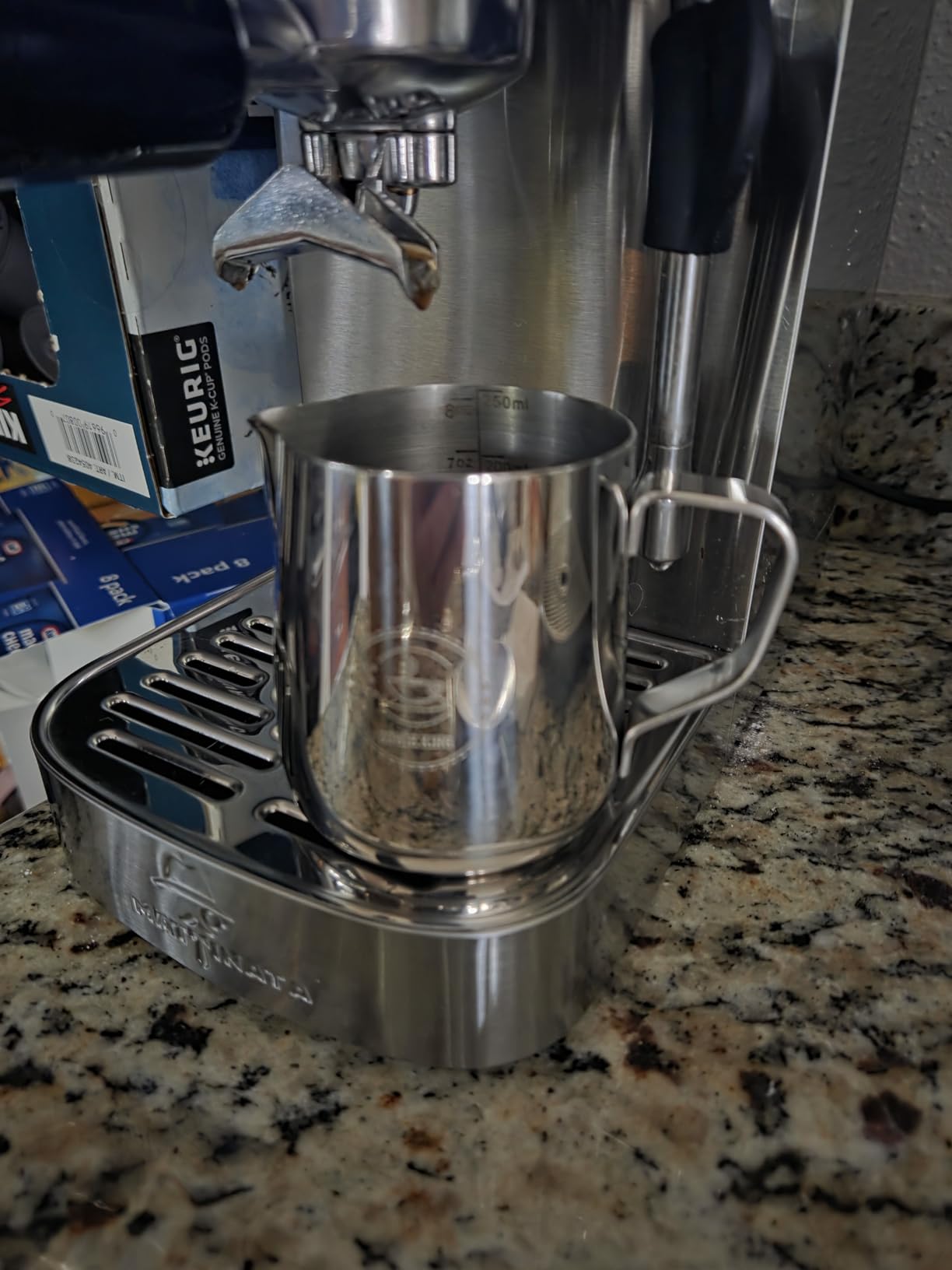 20oz Milk Frothing Pitcher, Stainless Steel Espresso Steamer Frother Cup customer photo 1