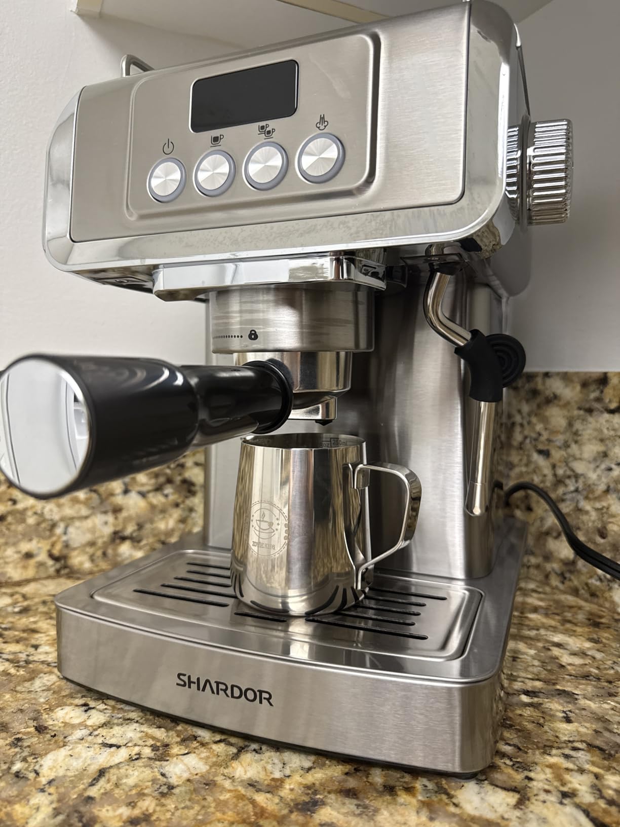 20oz Milk Frothing Pitcher, Stainless Steel Espresso Steamer Frother Cup customer photo 2