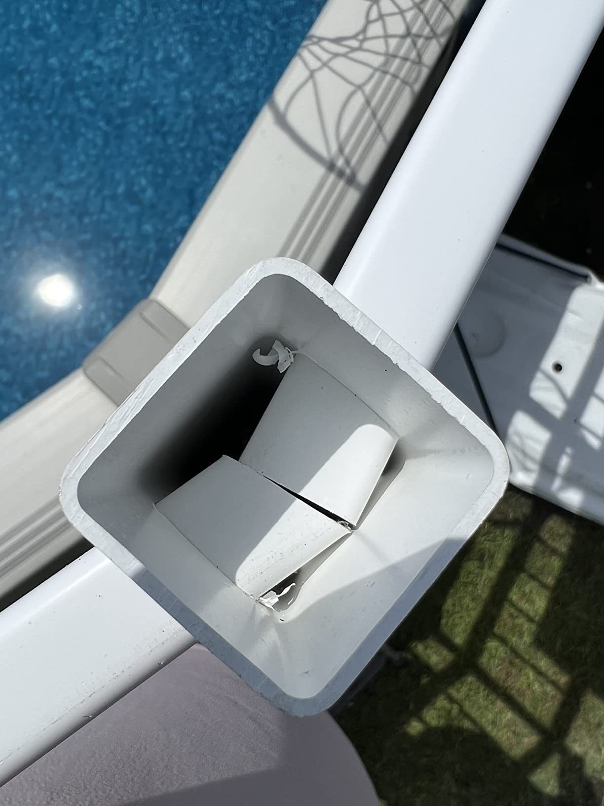 Aqua Select Above Ground Swimming Pool Resin Safety Pool Fence Base | White customer photo 1
