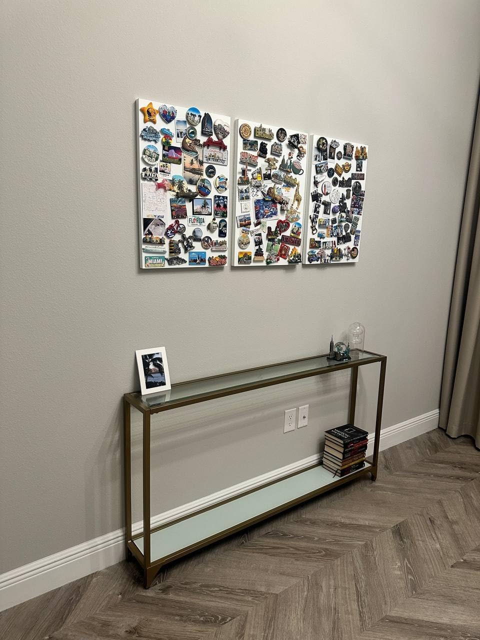 SEI Furniture Bergen 56 inches Long Narrow Metal Console Table, Open Concept Living Space, Glam Style Painted Iron, Gold customer photo 1