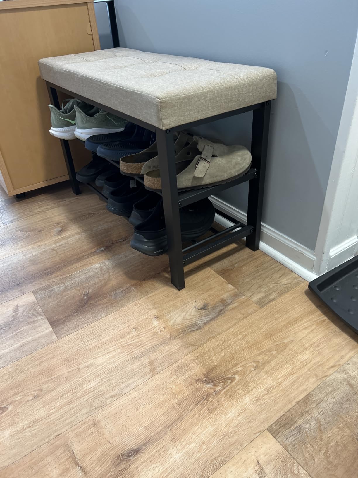 SONGMICS Shoe Bench, Storage Bench, Entryway Bench with Cushion customer photo 1