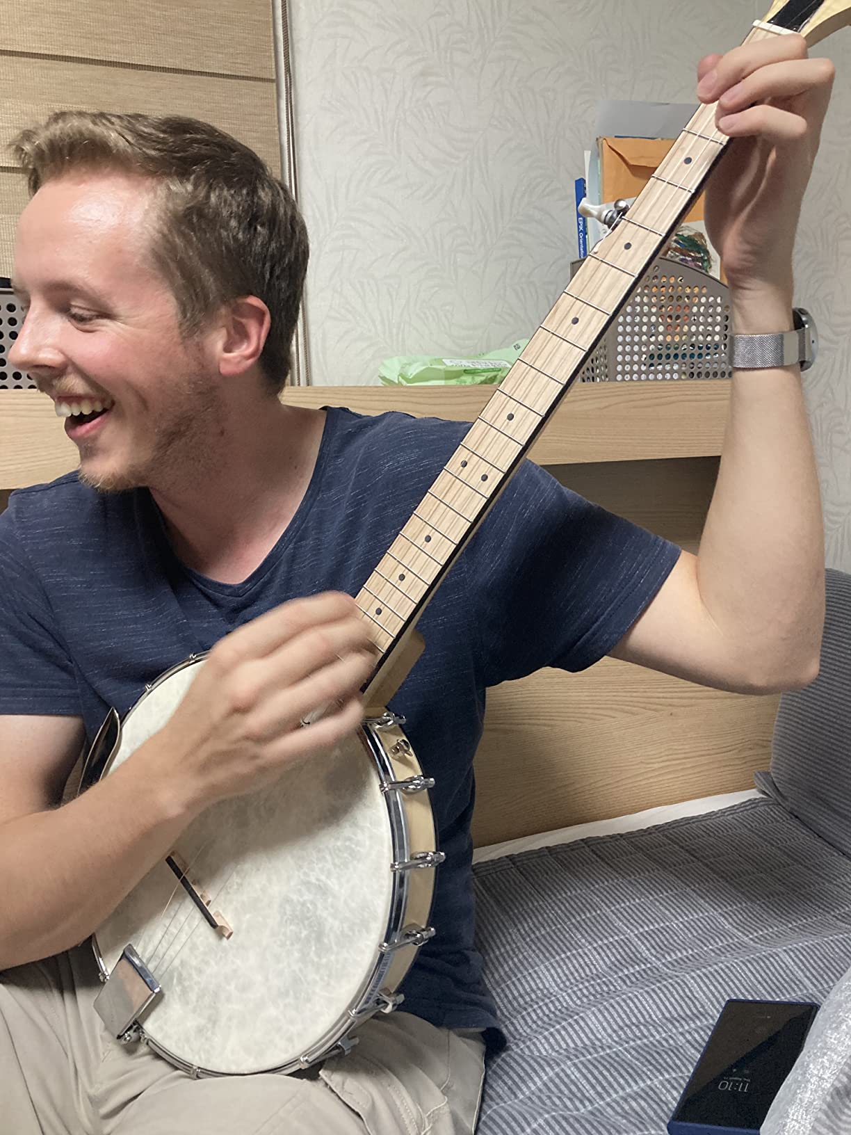 Banjo Ukulele, AKLOT Concert 23 inch Remo Drumhead Open Back Maple Body 15:1 Advanced Tuner with Two Way Truss Rod Gig Bag Tuner String Strap Picks customer photo 2