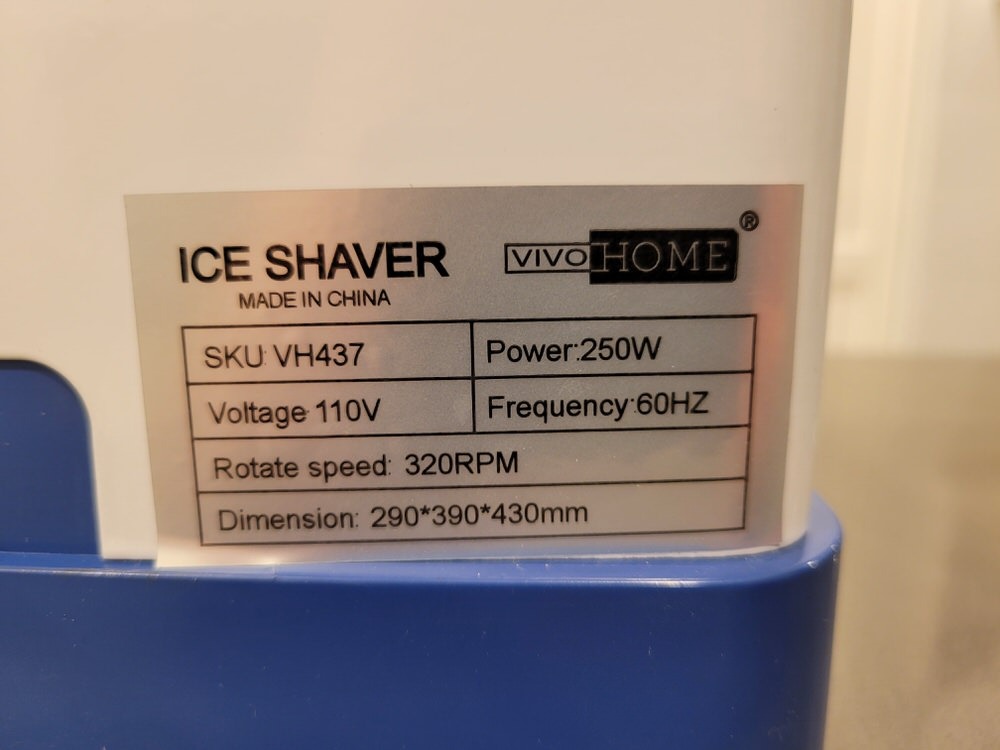 VIVOHOME Electric Ice Crusher Shaver 265lbs/hr Blue customer photo 1