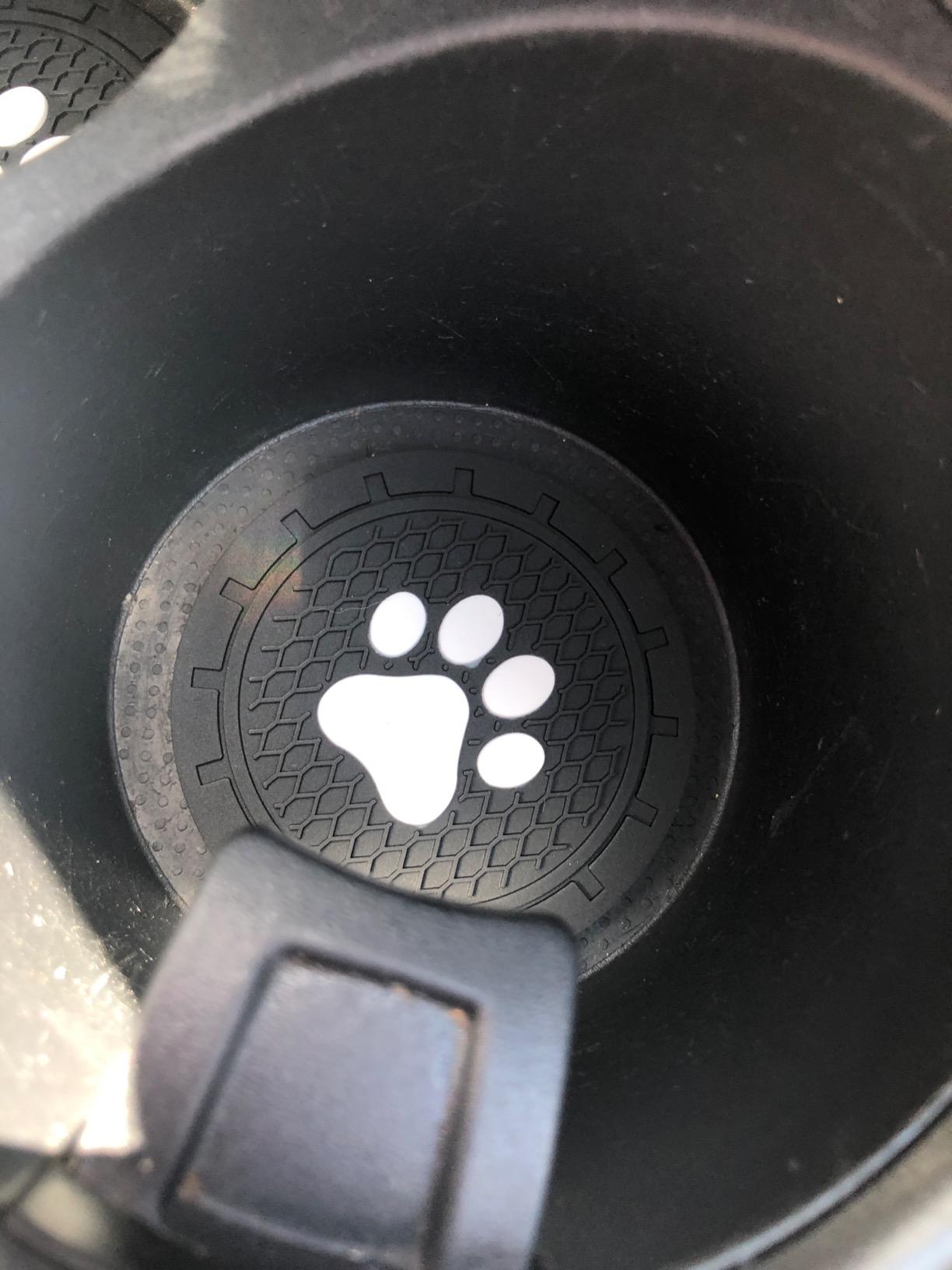 BukNikis Car Cup Holder Coasters-Car Interior Accessories 2.75 inch Silicone Anti Slip Cute Dog Paw Car Coaster -Universal (Pack of 2) customer photo 1