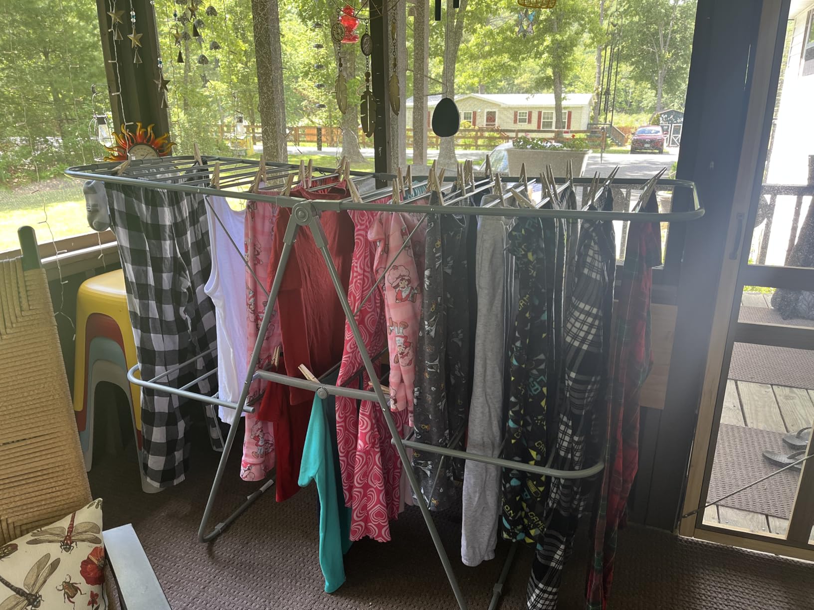 SONGMICS Clothes Drying Rack, Foldable 2-Level Stee Laundry Drying Rack customer photo 1