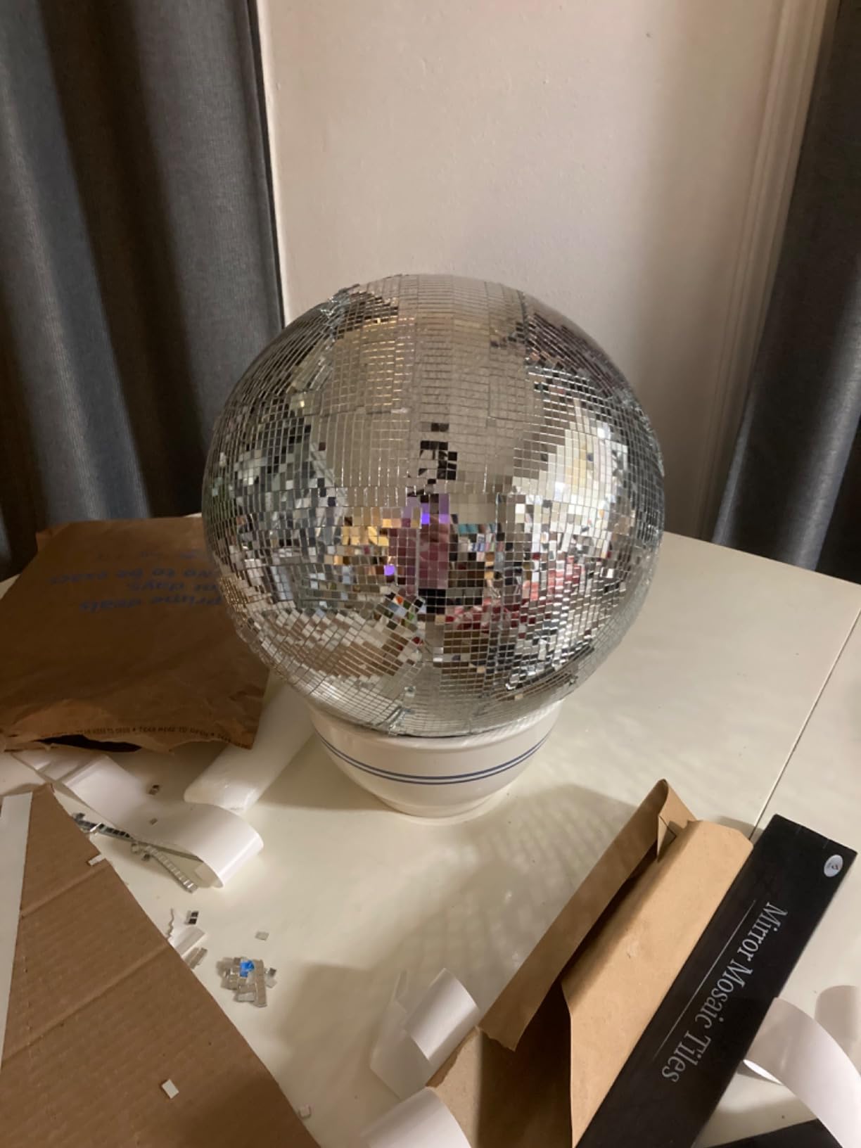 PP OPOUNT 2360 PCS Self-Adhesive Mirror Tiles, 5 x 5mm Square Disco Tiles customer photo 1